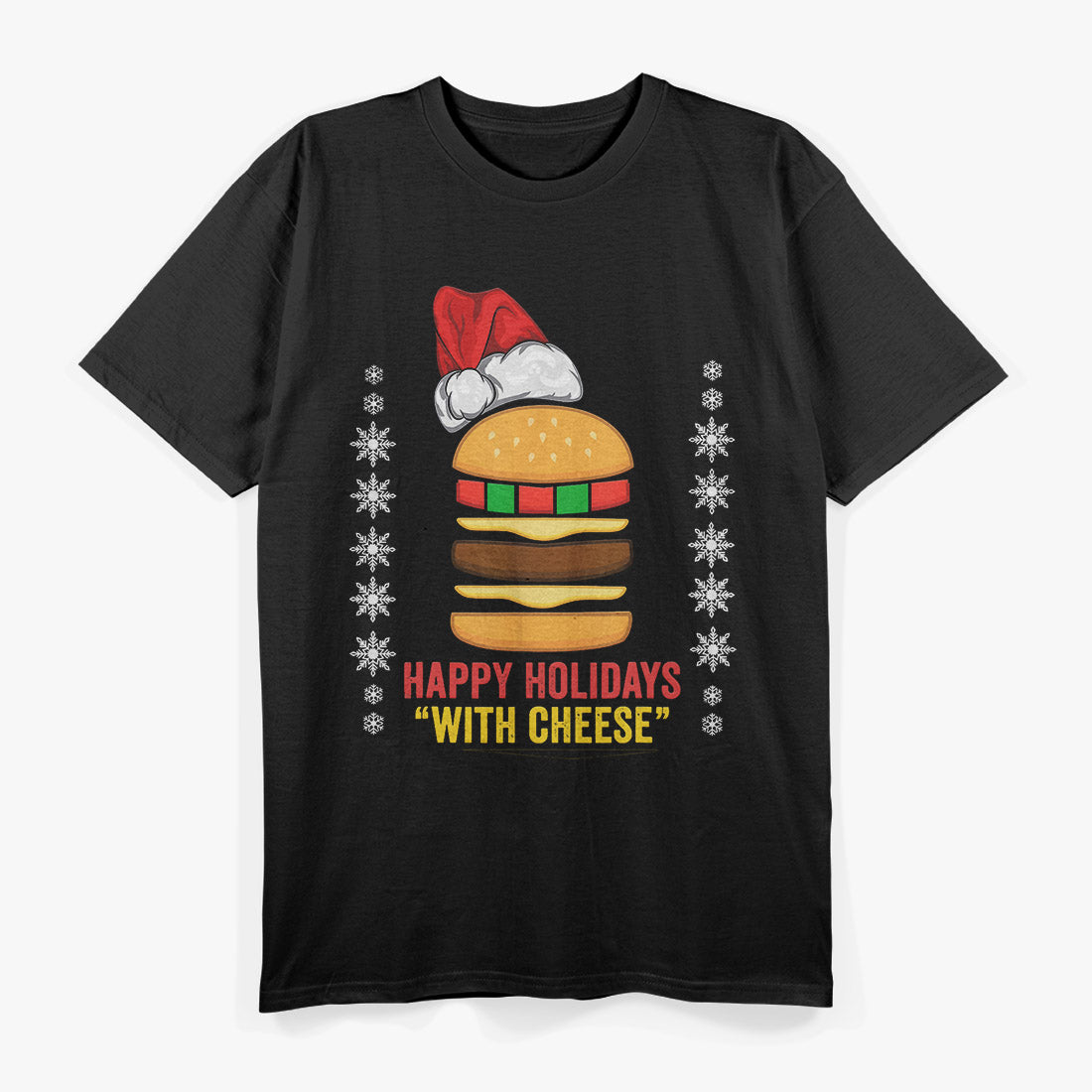 Happy Holidays with Cheese - Christmas Cheeseburger T-Shirt