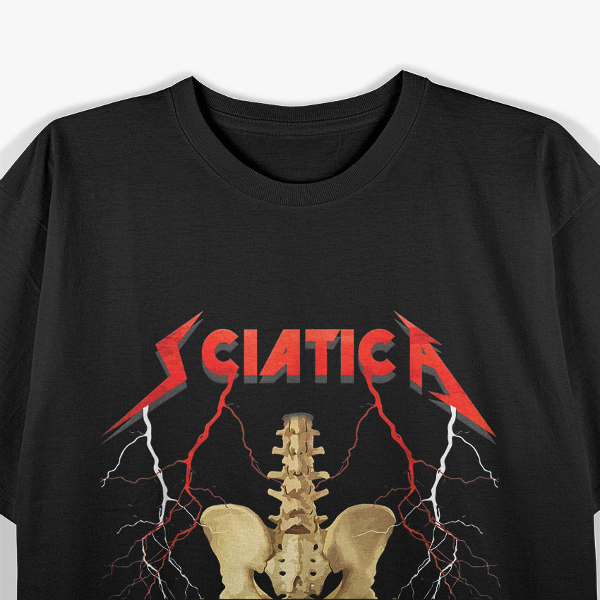 Sciatica Skeleton - Nerve-Rocking Musician Humor T-Shirt