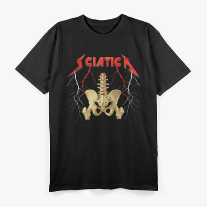 Sciatica Skeleton - Nerve-Rocking Musician Humor T-Shirt