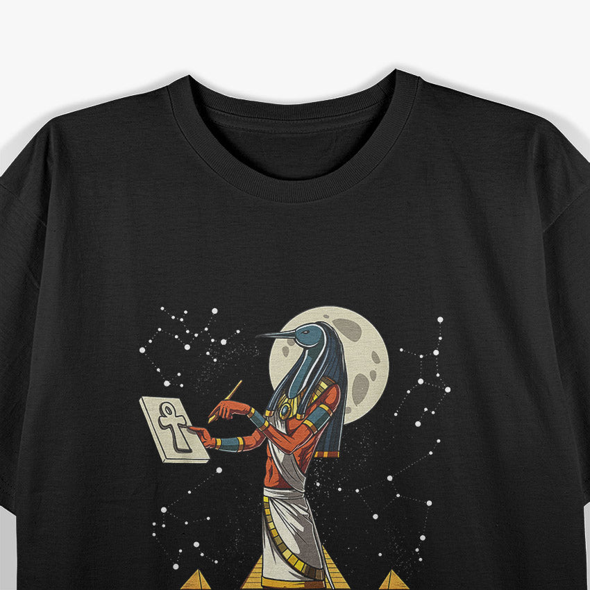 Thoth - Egyptian God, Pyramids, and Ankh Symbol T-Shirt