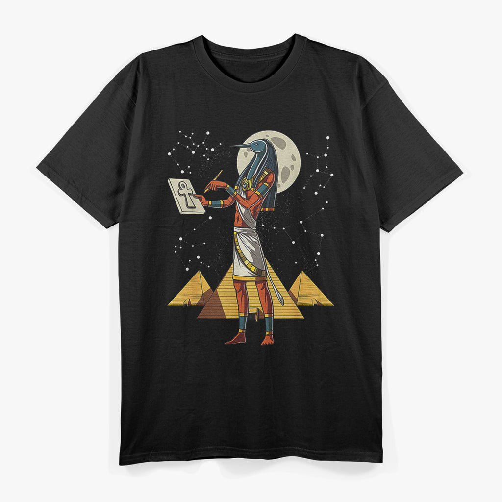 Thoth - Egyptian God, Pyramids, and Ankh Symbol T-Shirt