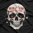 Cool Skull Graphic Rizz ’Em With the ’Tism Aesthetic T-Shirt