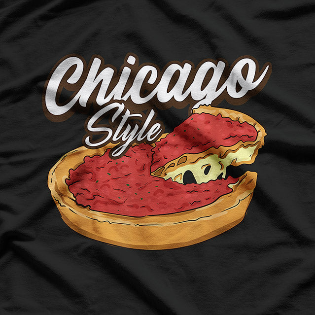 Chicago Deep Dish Pizza – Thick Crust Cheese Lover Windy City T-Shirt