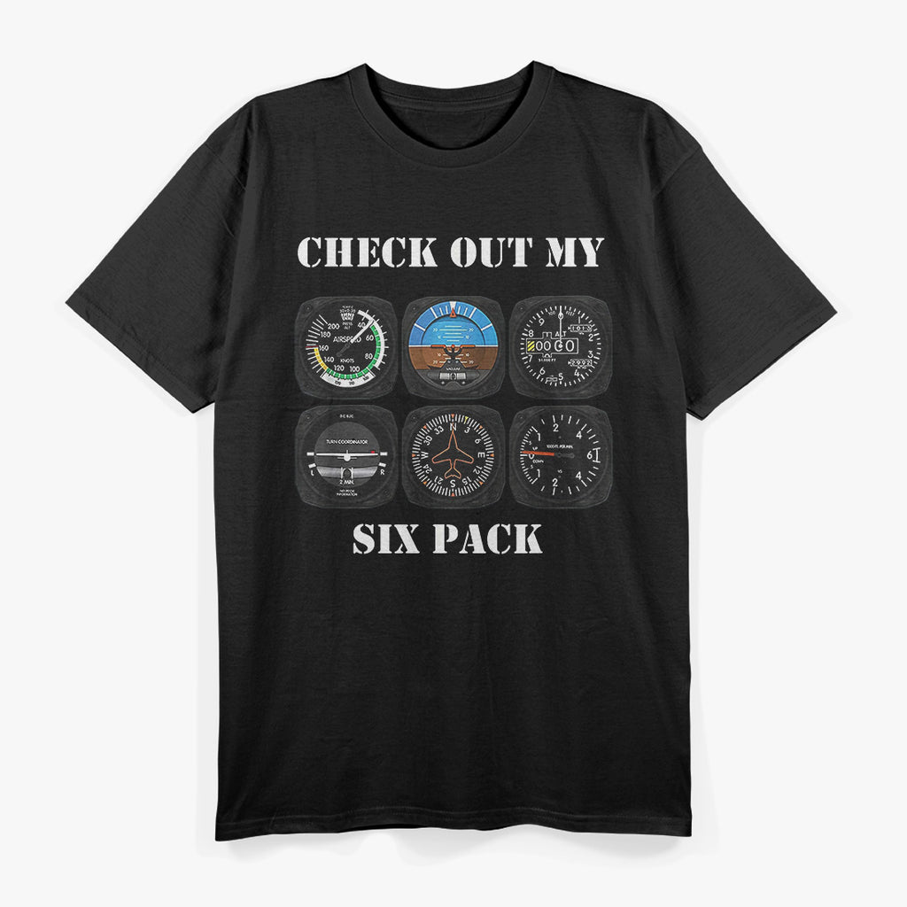 Pilot Aviation – Check Out My Six Pack Flying Airplane T-Shirt