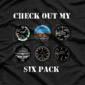 Pilot Aviation – Check Out My Six Pack Flying Airplane T-Shirt