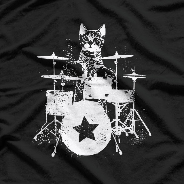 Punk Rockstar Kitten Cool Cat Music T-Shirt