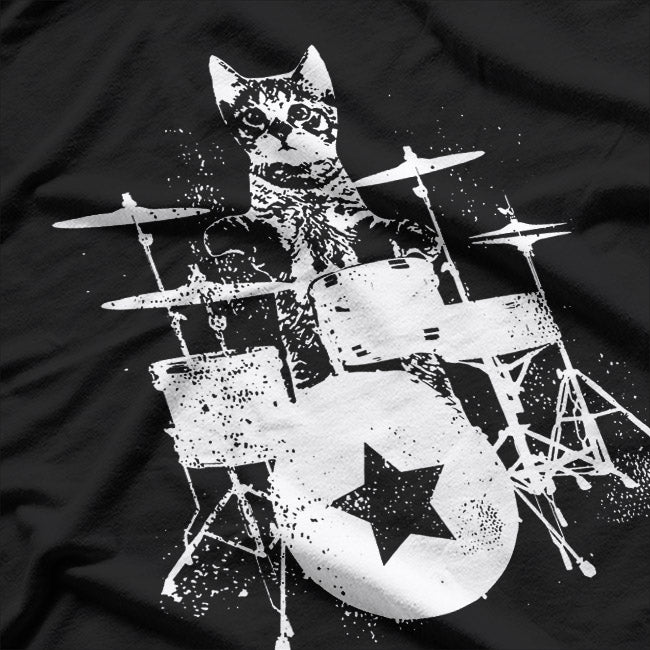 Punk Rockstar Kitten Cool Cat Music T-Shirt
