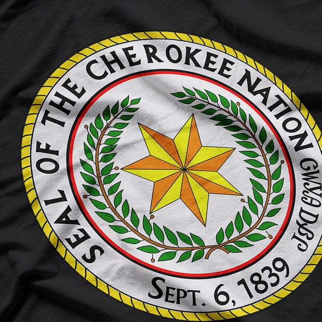 Cherokee Nation Inspired Seal Graphic Native Heritage T-Shirt