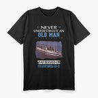 USS Ashtabula Never Underestimate an Old Man Navy Veteran T-Shirt