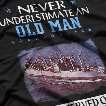 USS Ashtabula Never Underestimate an Old Man Navy Veteran T-Shirt