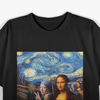 Monalisa, Girl with a Pearl Earring, The Scream, & Starry Night T-Shirt