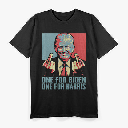 Bold Trump Gesture vs. Biden Funny Political Humor T-Shirt