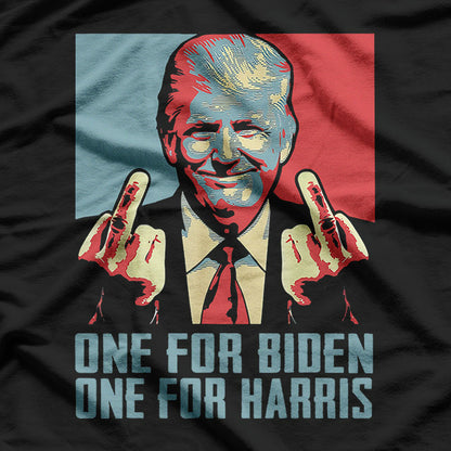 Bold Trump Gesture vs. Biden Funny Political Humor T-Shirt