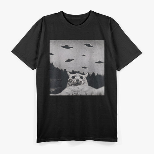 Alien Cat Abduction: Funny UFO Space Kitty T-Shirt