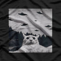 Alien Cat Abduction: Funny UFO Space Kitty T-Shirt