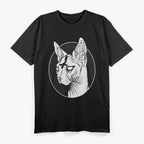 Occult Black Sphynx Cat Gothic Dark Witchcraft Mystic Art T-Shirt