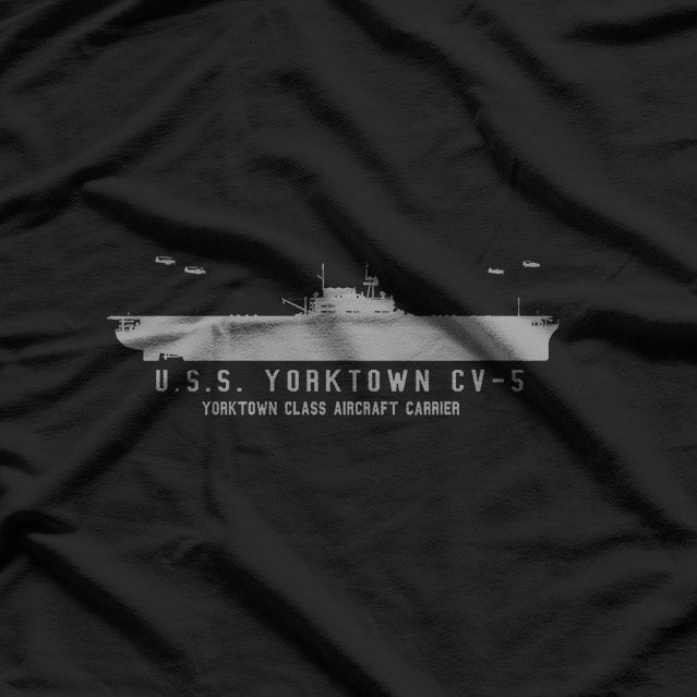 USS Yorktown CV-5 WWII Aircraft Carrier Military T-Shirt