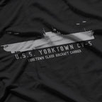 USS Yorktown CV-5 WWII Aircraft Carrier Military T-Shirt