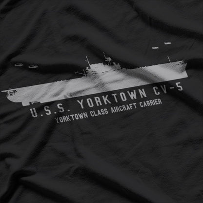 USS Yorktown CV-5 WWII Aircraft Carrier Military T-Shirt