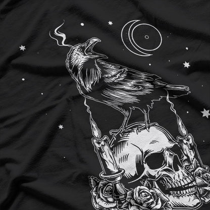Black Crow Raven Skull Gothic Dark Art T-Shirt