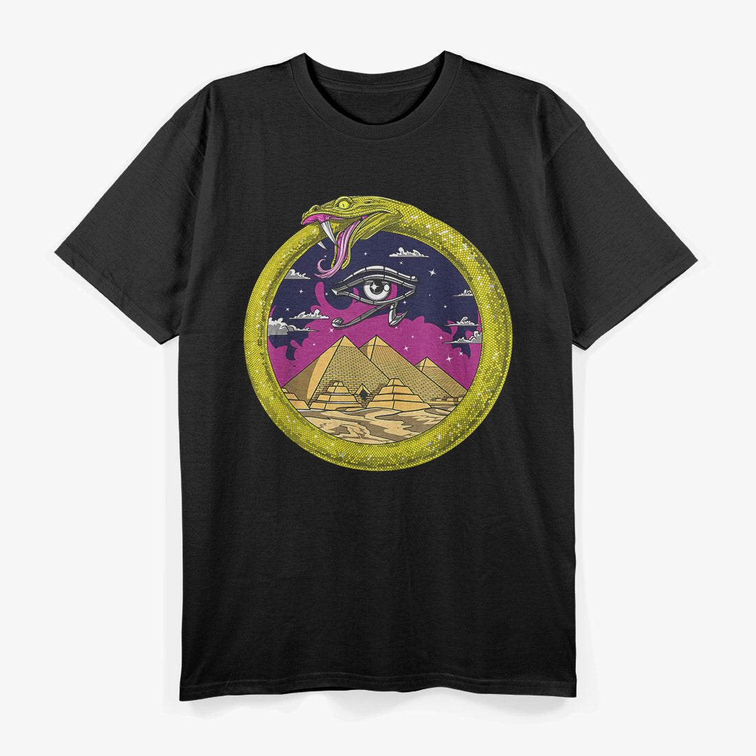 Ouroboros & Eye of Horus: Egyptian Mysticism & Pyramid Symbolism T-Shirt
