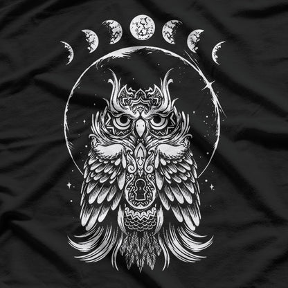 Owl & Moon Phases: Witchcore Mystical Aesthetic T-Shirt