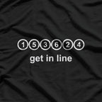 Straight Six Engine Graphic Get in Line Cylinder T-Shirt