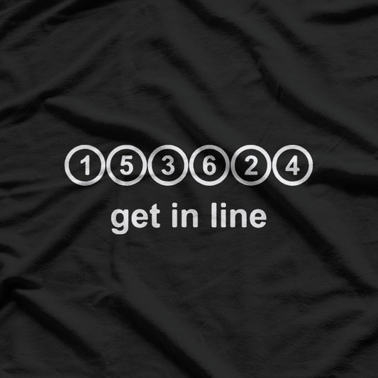 Straight Six Engine Graphic Get in Line Cylinder T-Shirt