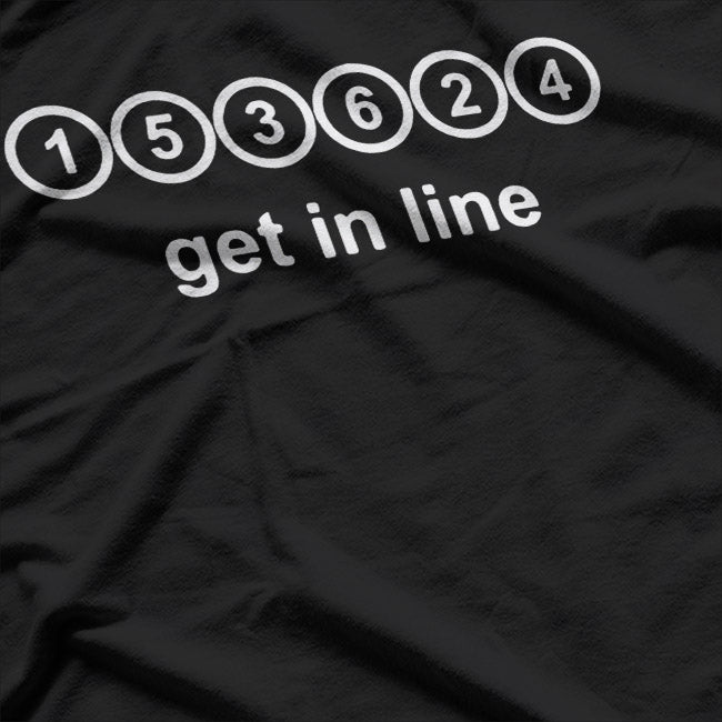 Straight Six Engine Graphic Get in Line Cylinder T-Shirt