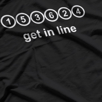 Straight Six Engine Graphic Get in Line Cylinder T-Shirt
