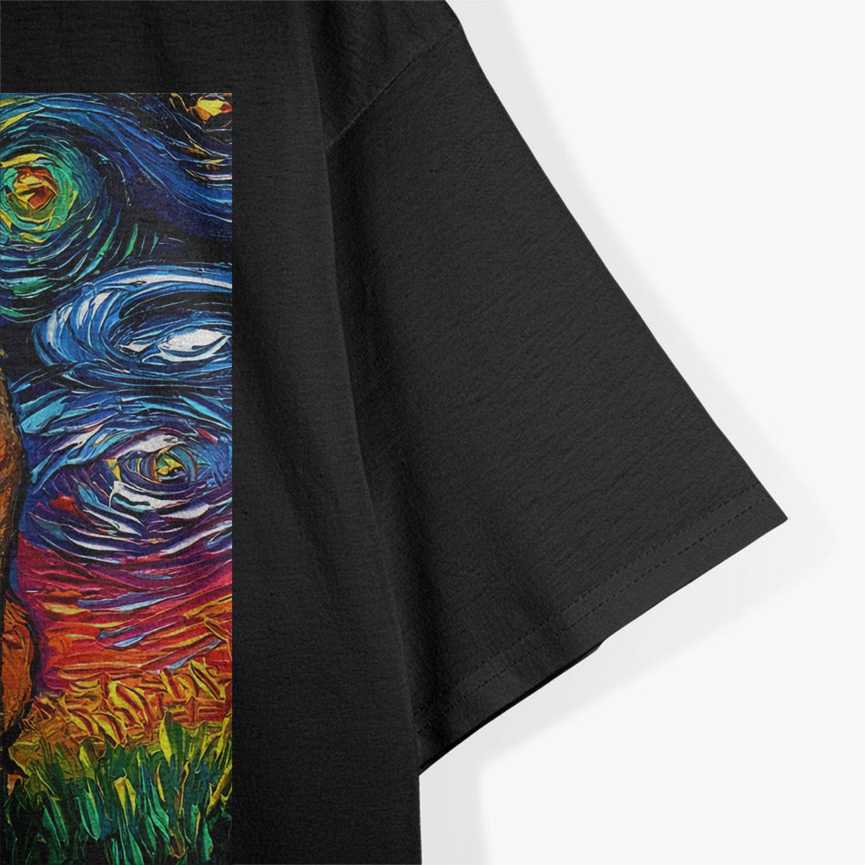 Orange Tabby Tiger Cat – Starry Night Colorful Artistic T-Shirt
