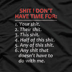 Sh!t I Don’t Care Funny Sarcastic Humor T-Shirt