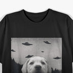 Alien UFO Selfie Labrador Funny Space Dog T-Shirt
