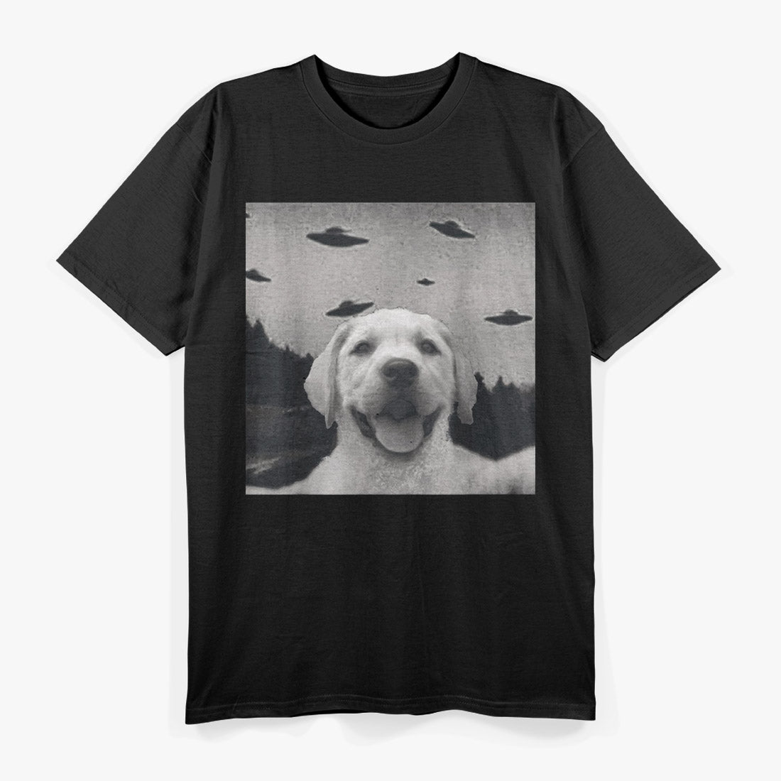Alien UFO Selfie Labrador Funny Space Dog T-Shirt