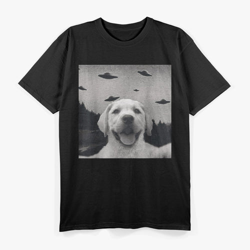 Alien UFO Selfie Labrador Funny Space Dog T-Shirt