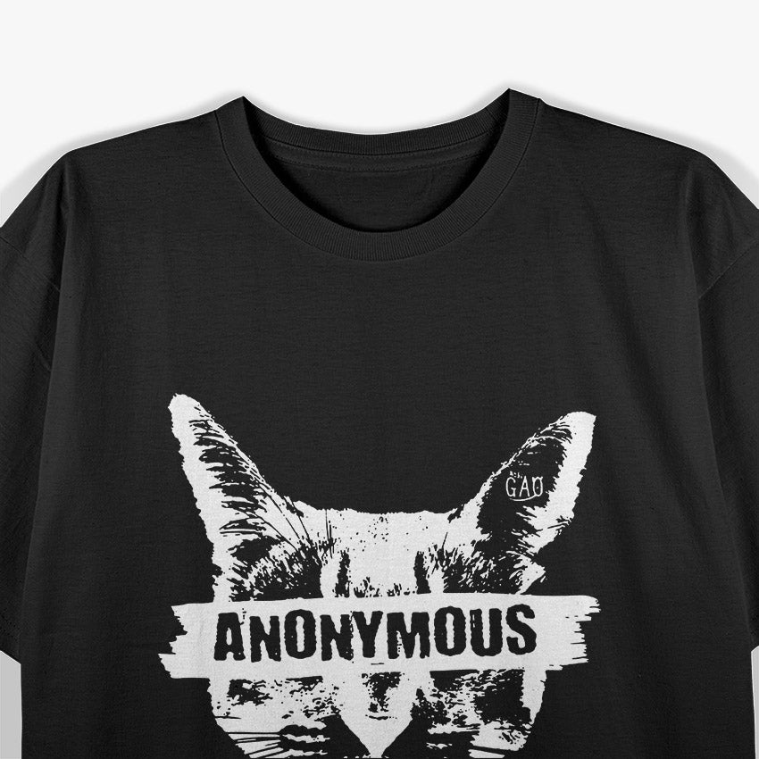 Funny Anonymous Cat – Meme Style Graphic T-Shirt
