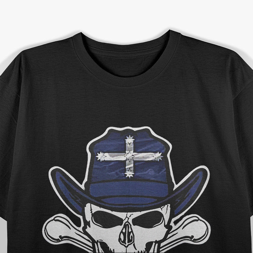Eureka Stockade Skull – Aussie Rebel Flag Outlaw Style Love T-Shirt