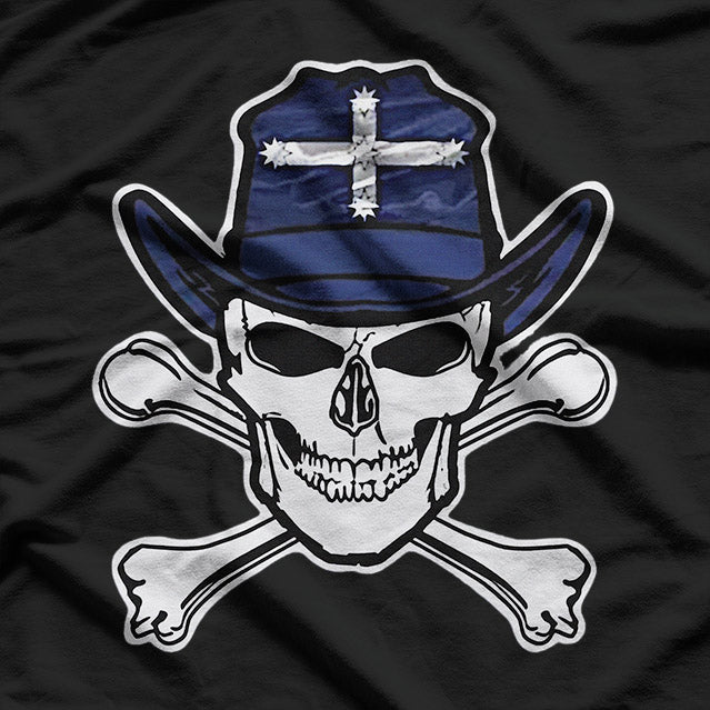 Eureka Stockade Skull – Aussie Rebel Flag Outlaw Style Love T-Shirt