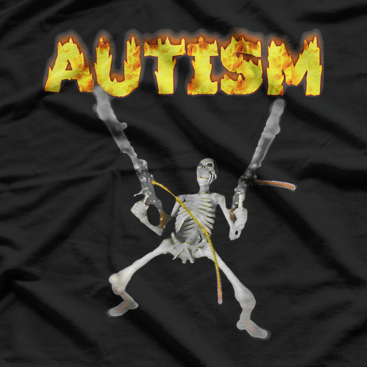 Funny Autism Skeleton Meme Graphic T-Shirt