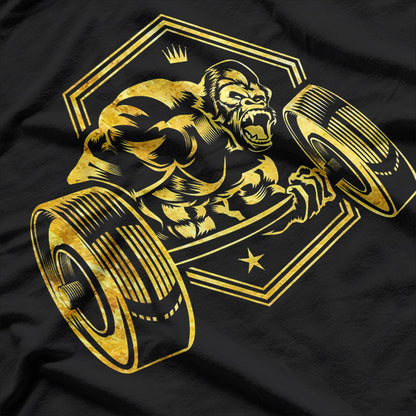 Gorilla Workout Fitness Bodybuilding Gym Beast Gold T-Shirt
