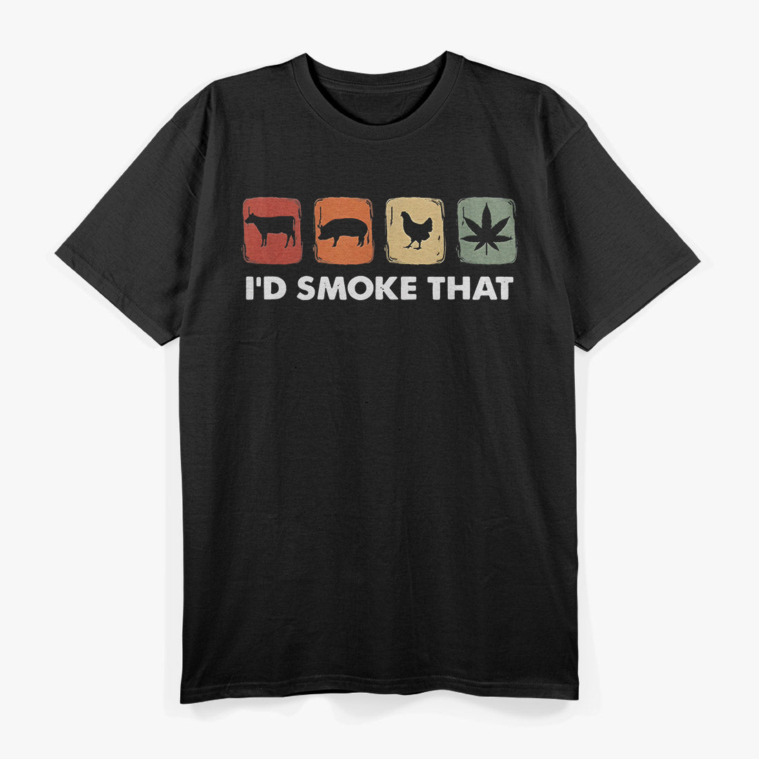 I’d Smoke That – Funny Meat BBQ Smoker Leaf Graphic T-Shirt