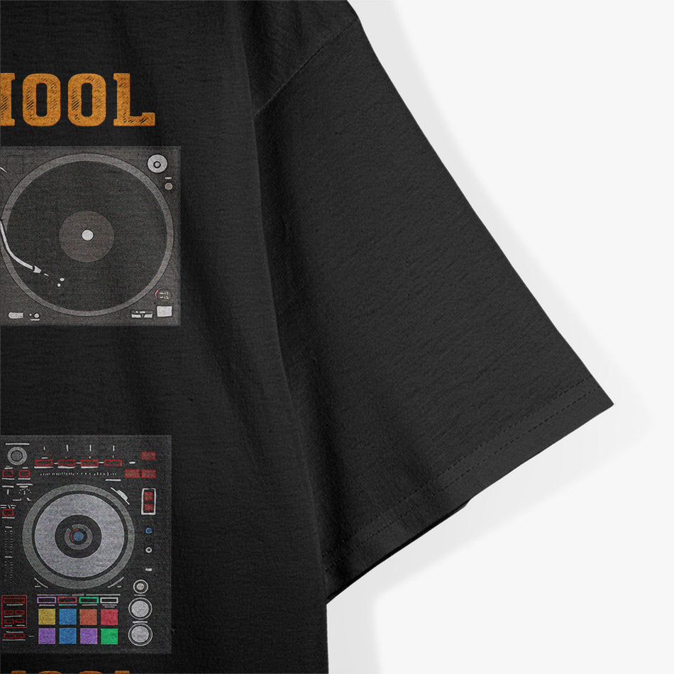Old School DJ VS New School DJ Equipment Table T-Shirt