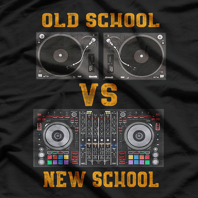 Old School DJ VS New School DJ Equipment Table T-Shirt