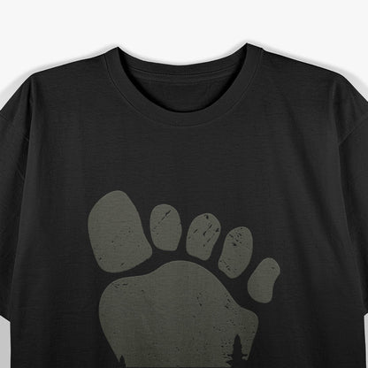 Sasquatch Or Bigfoot In The Forest Footprint T-Shirt