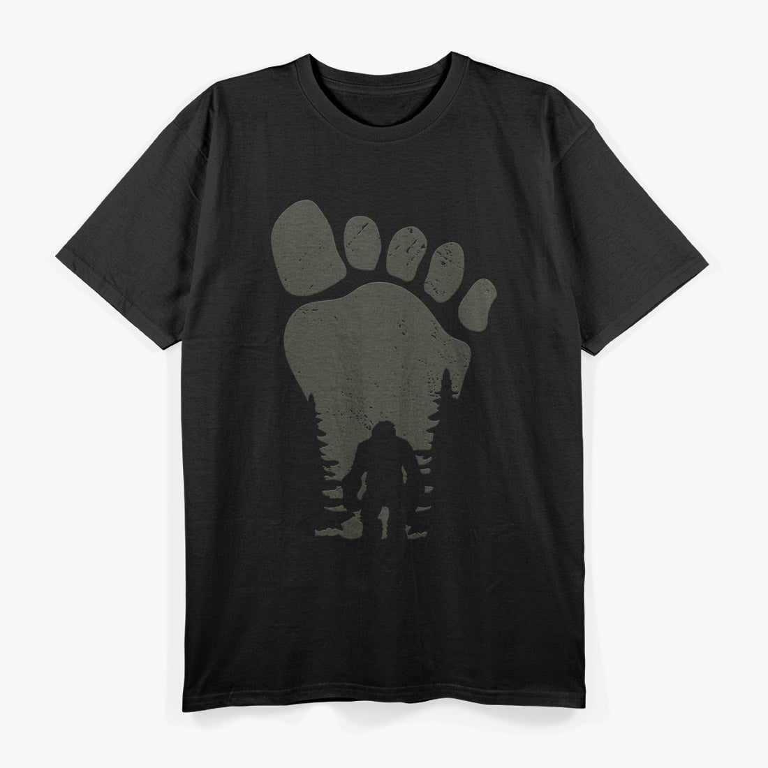 Sasquatch Or Bigfoot In The Forest Footprint T-Shirt