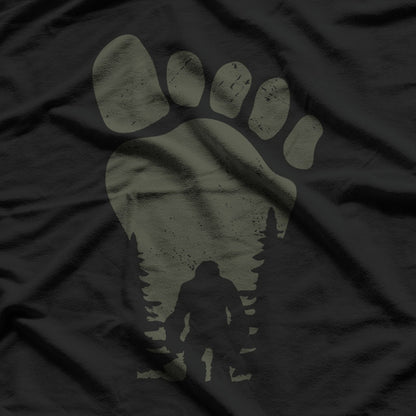 Sasquatch Or Bigfoot In The Forest Footprint T-Shirt