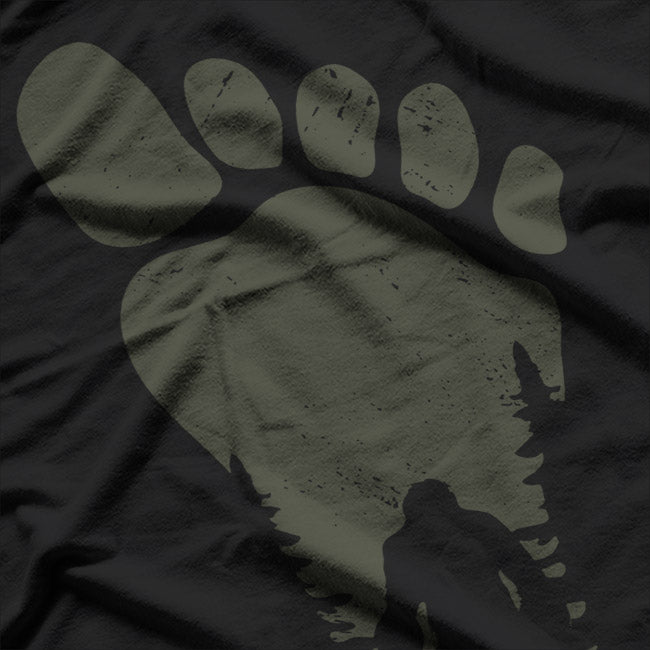 Sasquatch Or Bigfoot In The Forest Footprint T-Shirt