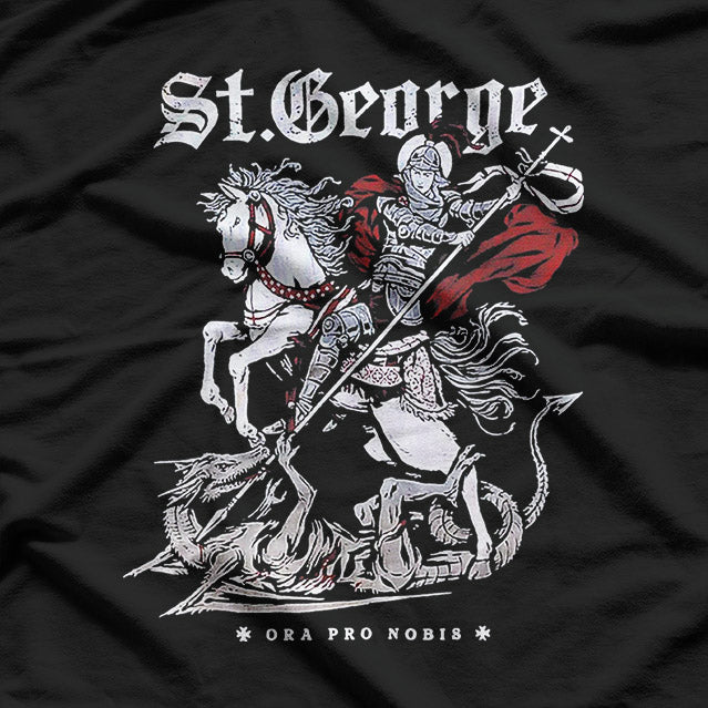 Medieval Knight vs Dragon Wall Art Print T-Shirt