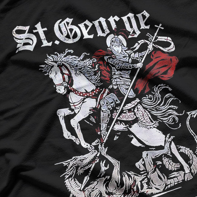 Medieval Knight vs Dragon Wall Art Print T-Shirt