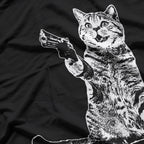 Gun Kitty Funny Cat Lover Tactical Meme Cool Pet Gift T-Shirt